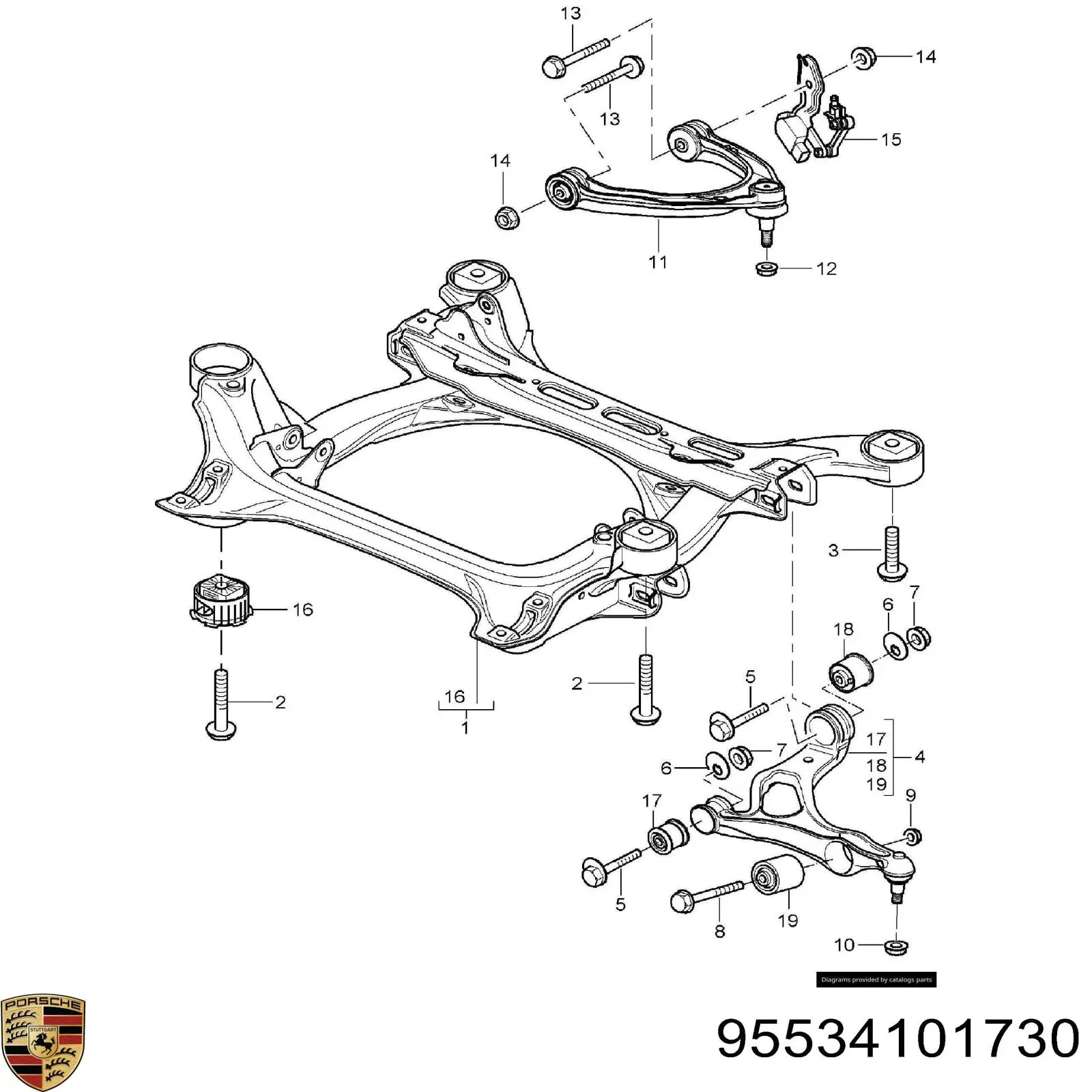 Comprar 95534101730 Porsche Brazo inferior izquierdo de la suspensión delantera