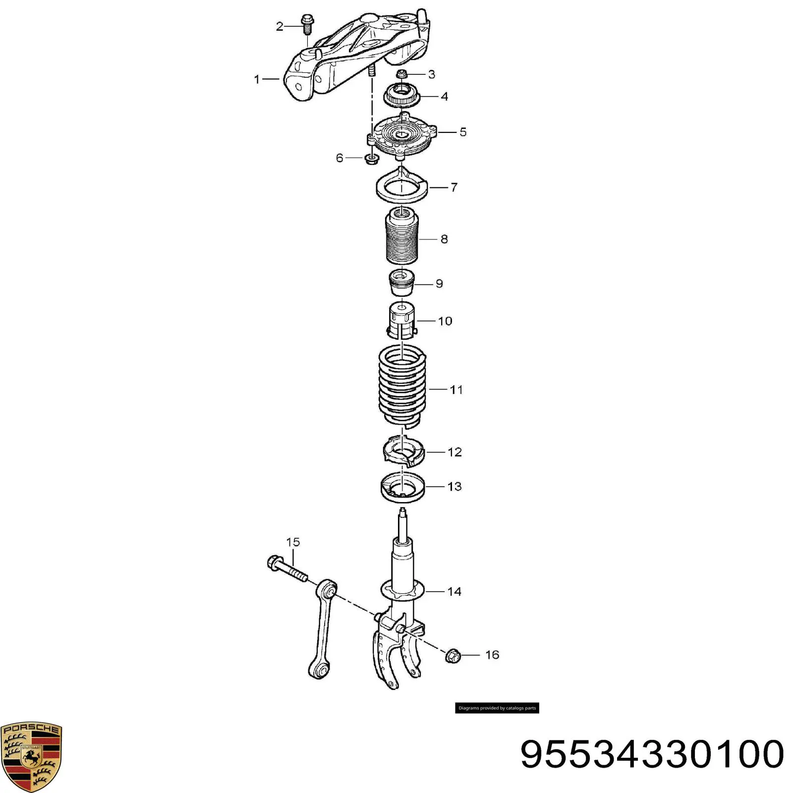 95534330100 VAG almohadilla de tope, suspensión delantera