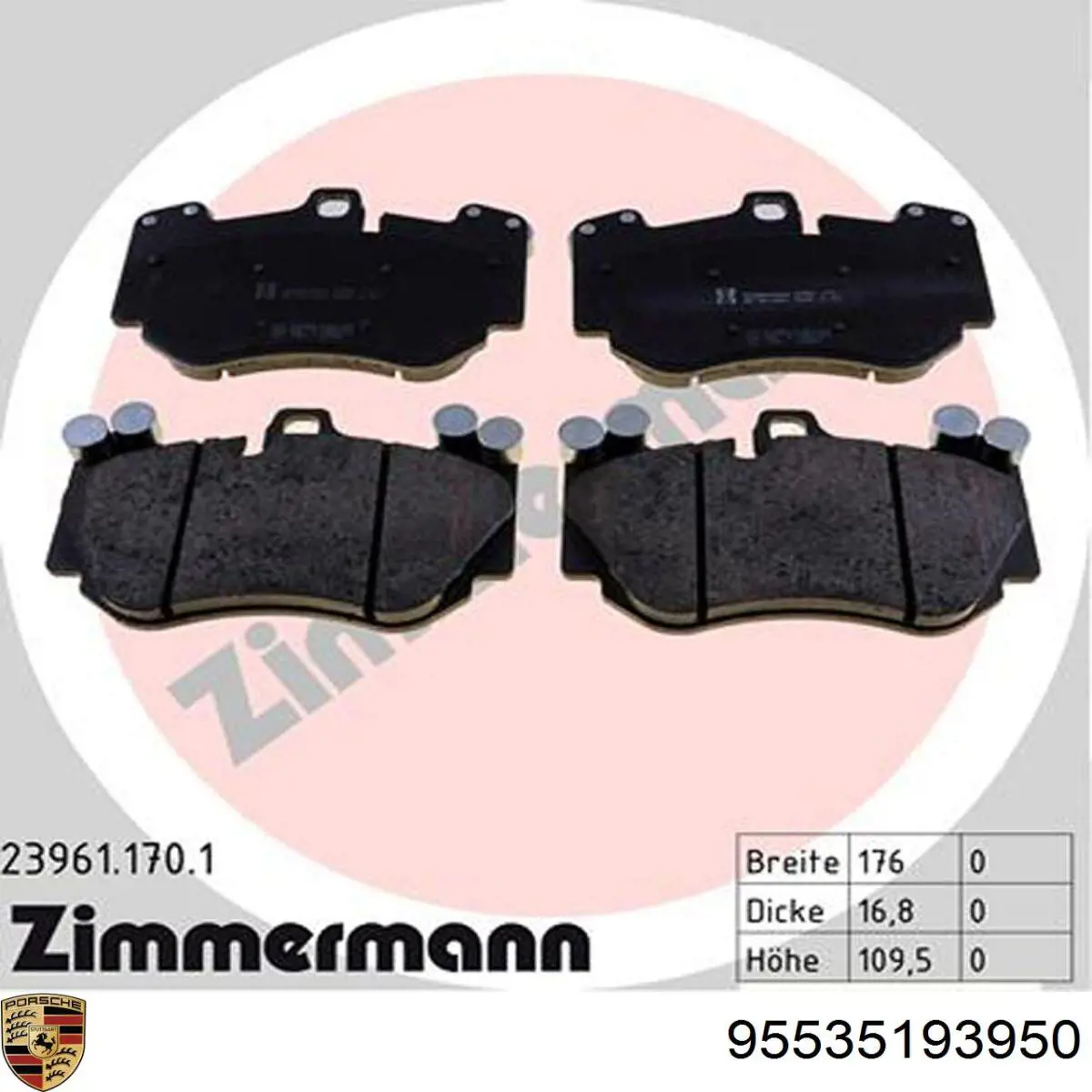Comprar 95535193950 Porsche Pastillas delanteras de freno