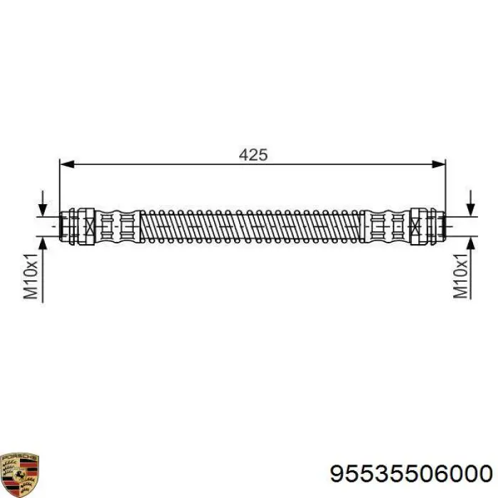 95535506000 Porsche latiguillo de freno trasero