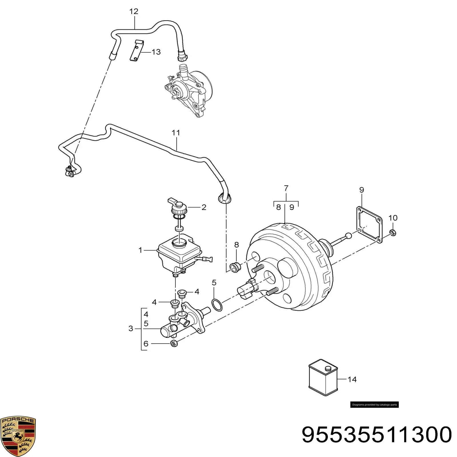 95535511300 Porsche depósito de líquido de frenos