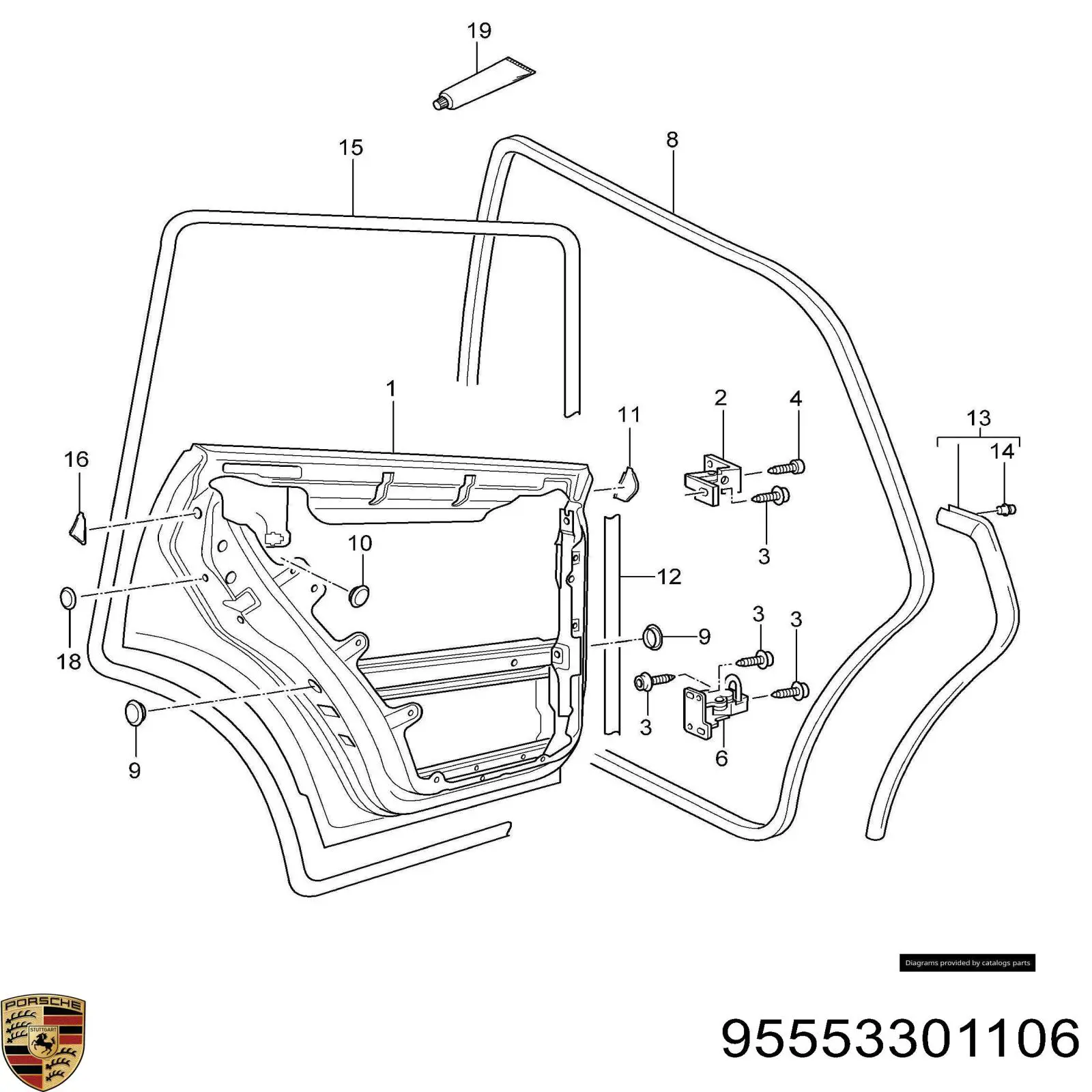 Puerta trasera izquierda para Porsche Cayenne (955)