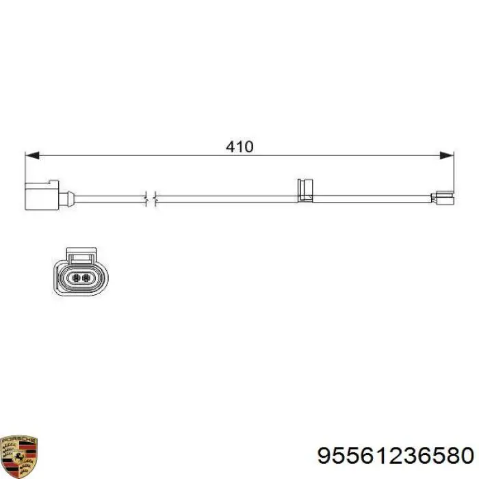 95561236580 Porsche contacto de aviso, desgaste de los frenos