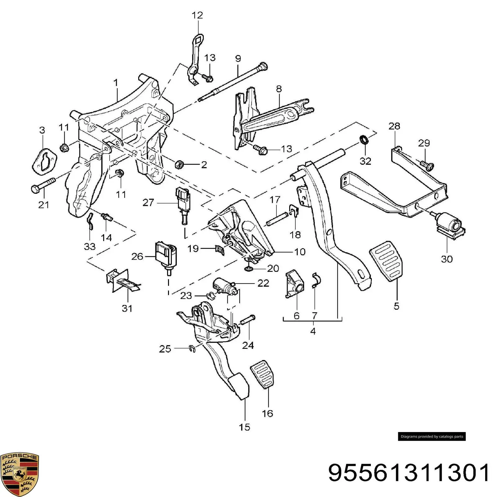 95561311301 Porsche interruptor luz de freno