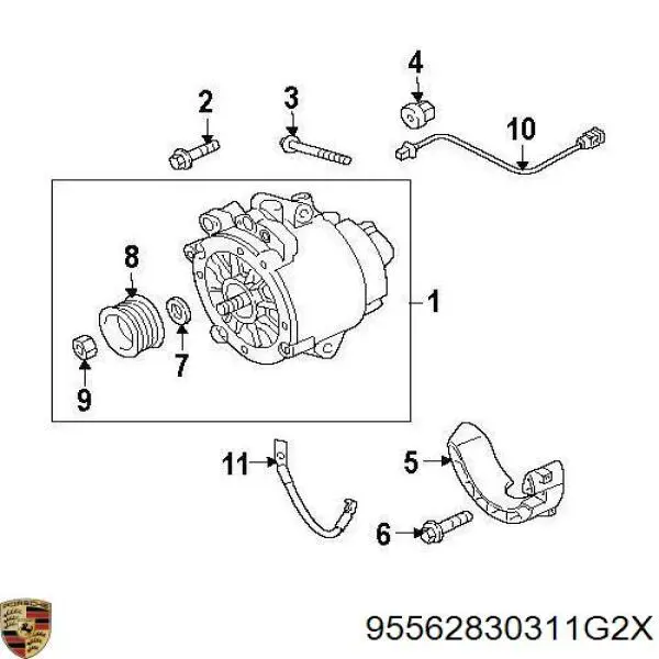 95562830311G2X Porsche tapa de boquilla lavafaros