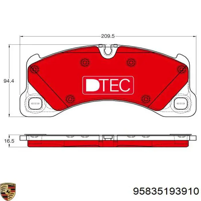 Pastillas freno delanteras Porsche 95835193910 precio, desde 59,85 EUR