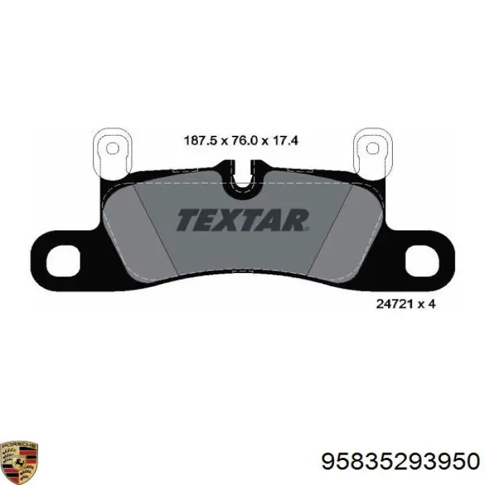Pastillas traseras de freno Porsche 95835293950 precio, desde 50,76 EUR