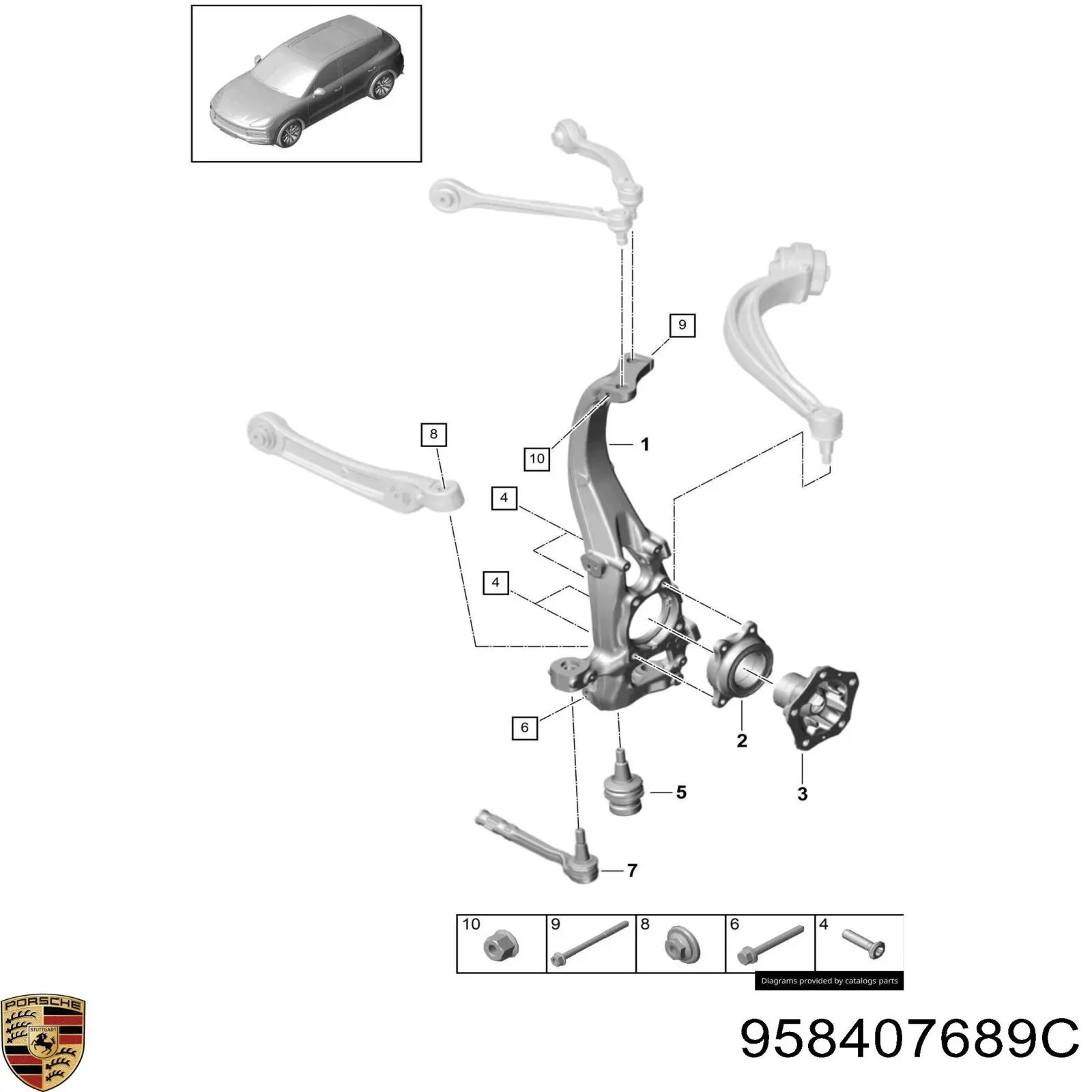 Rótula inferior de suspensión Porsche 958407689C precio, desde 29,71 EUR