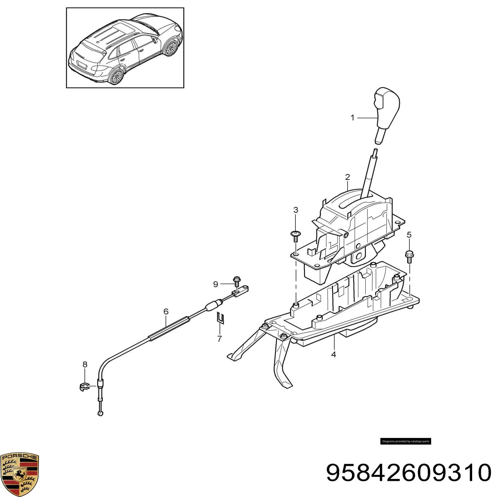 Palanca selectora Cambio De Marcha Porsche Cayenne 2 (92A)