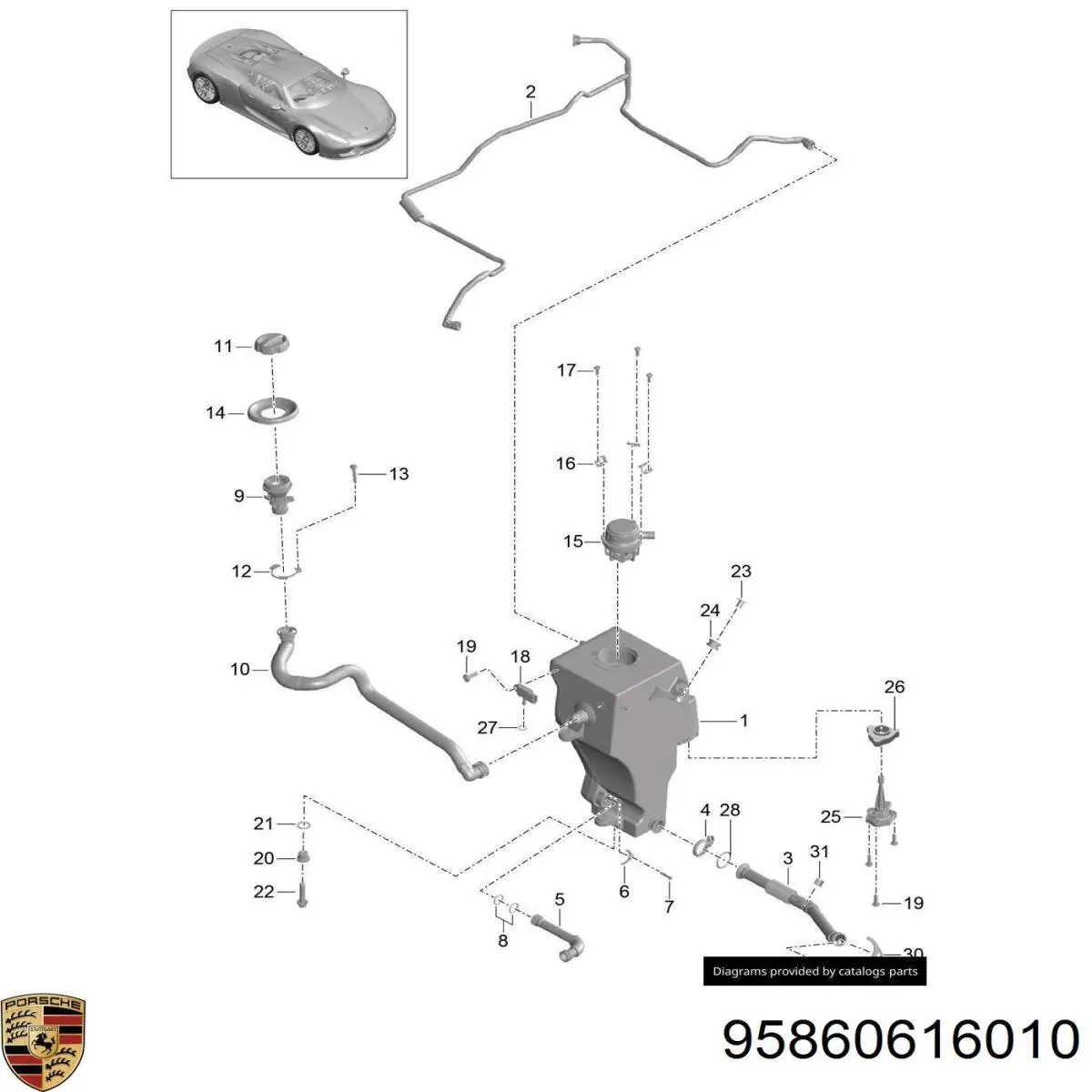 95860616010 Porsche sensor de nivel de aceite del motor