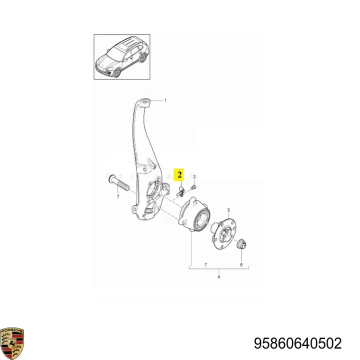 95860640502 Porsche sensor abs delantero