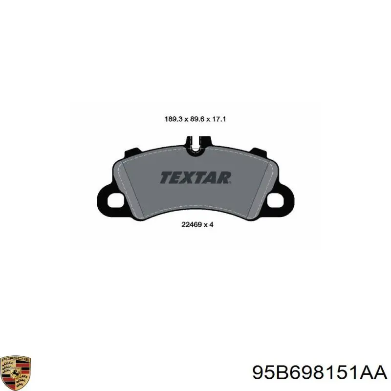 95B698151AA Porsche pastillas de freno delanteras