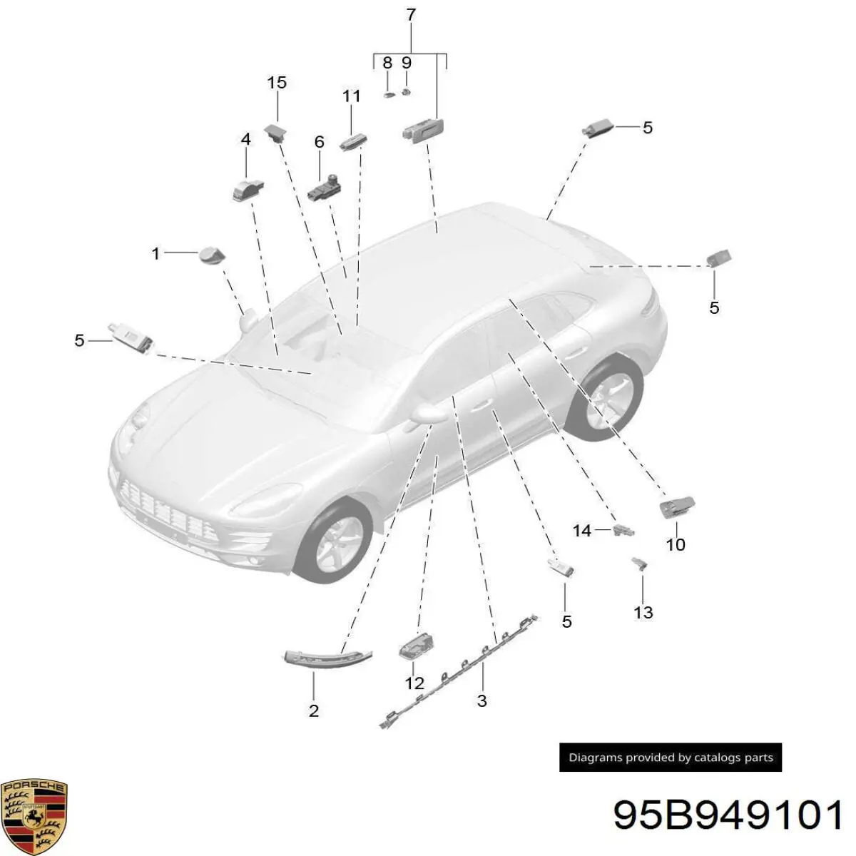 95B949101 Porsche piloto intermitente izquierdo