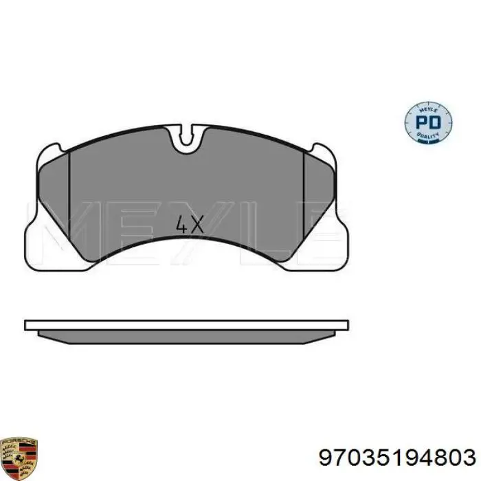 Pastillas de freno delanteras Porsche 97035194803