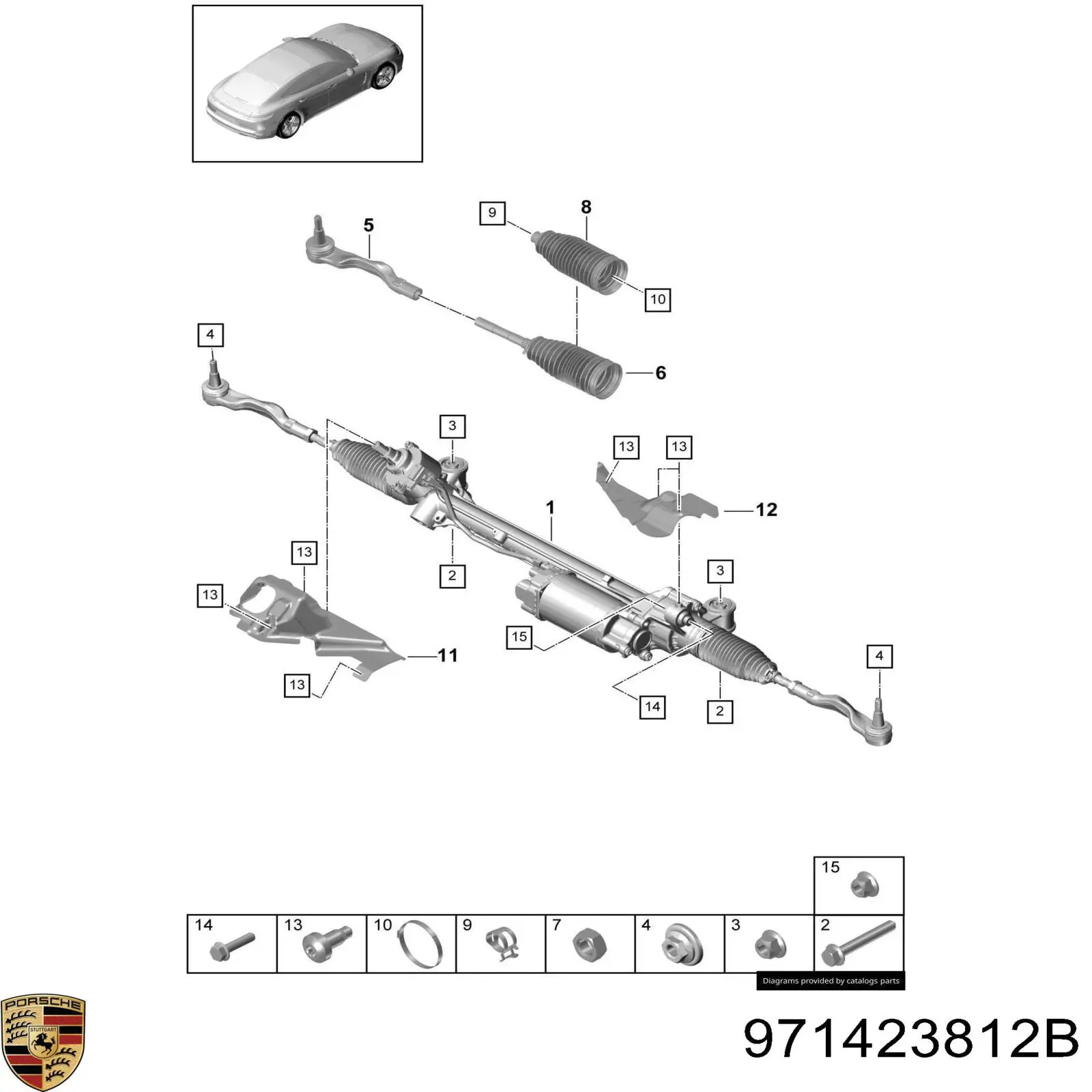 971423812B Porsche rótula barra de acoplamiento exterior