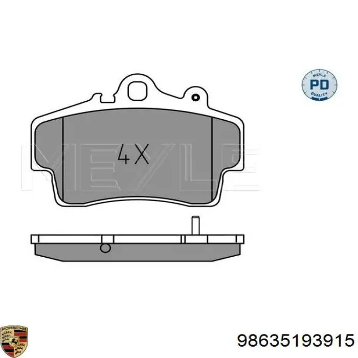 98635193915 Porsche pastillas de freno delanteras