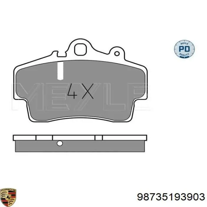 98735193903 Porsche pastillas de freno delanteras