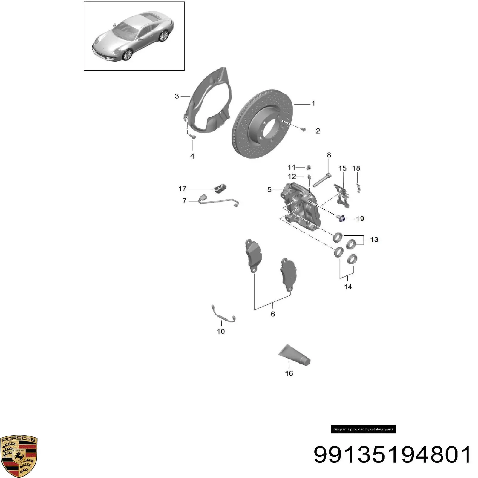 99135194801 Porsche pastillas de freno delanteras