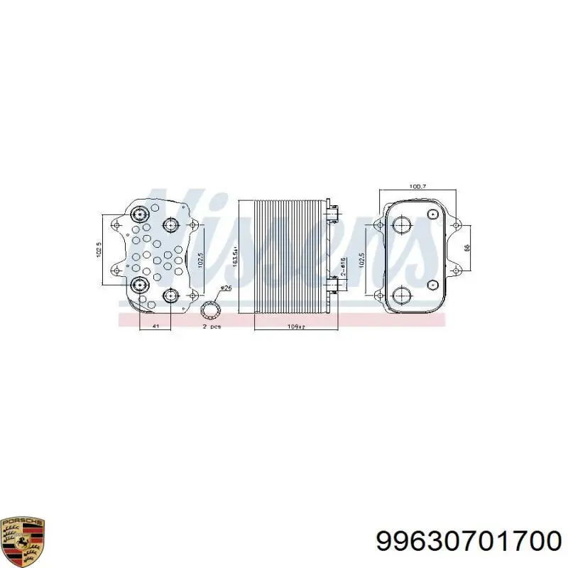 Radiador de refrigeración de la transmisión 91164 Nissens