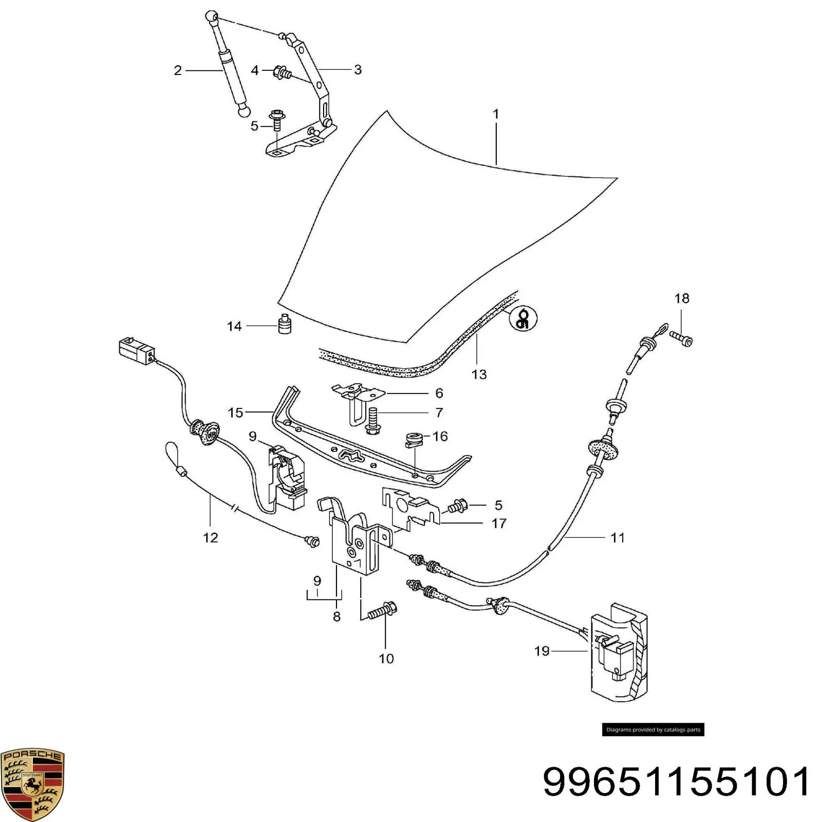 99651155101 VAG muelle neumático, capó de motor