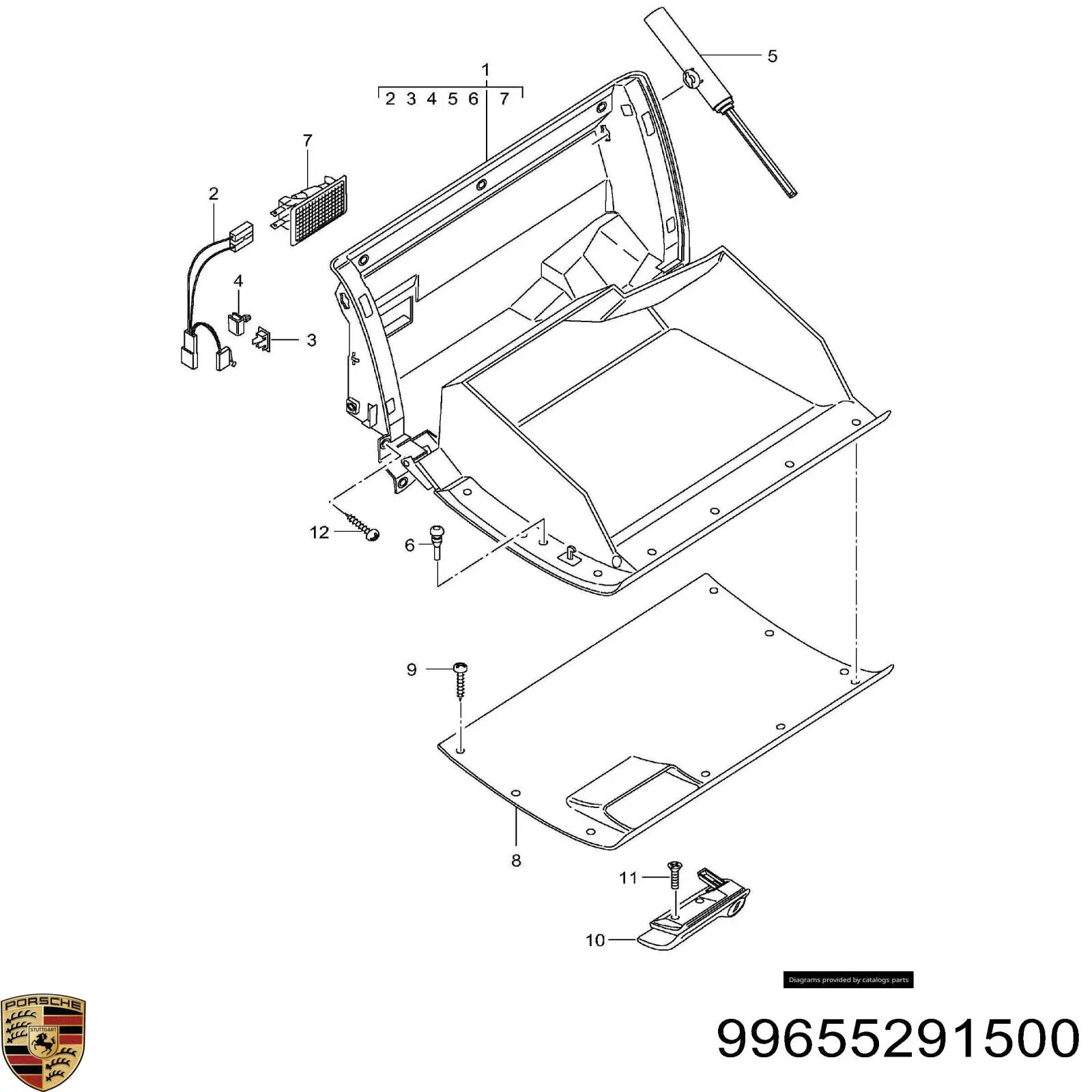 99655291500 Porsche cilindro de cerradura de guantera