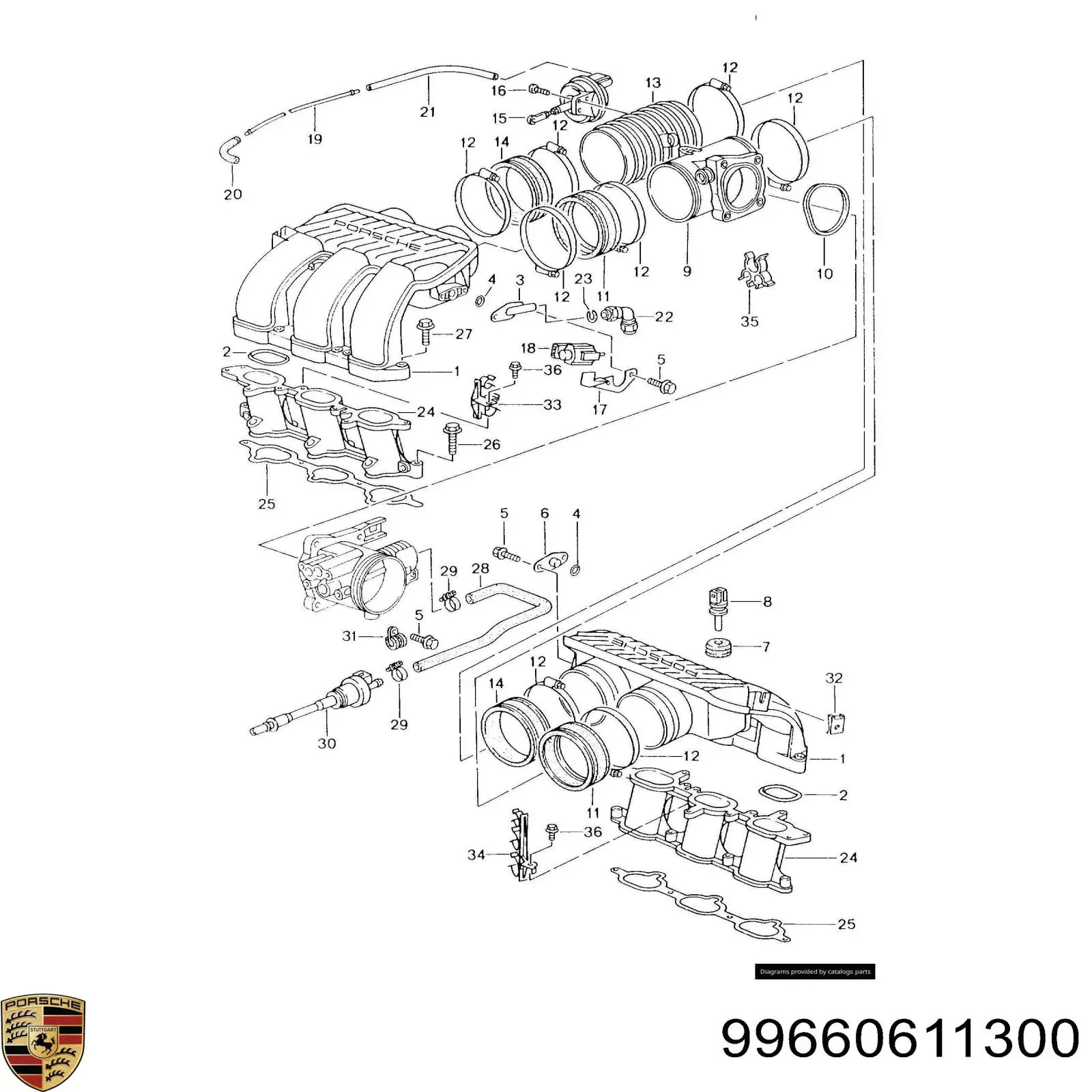 99660611300 Porsche sensor, temperatura del aire de admisión