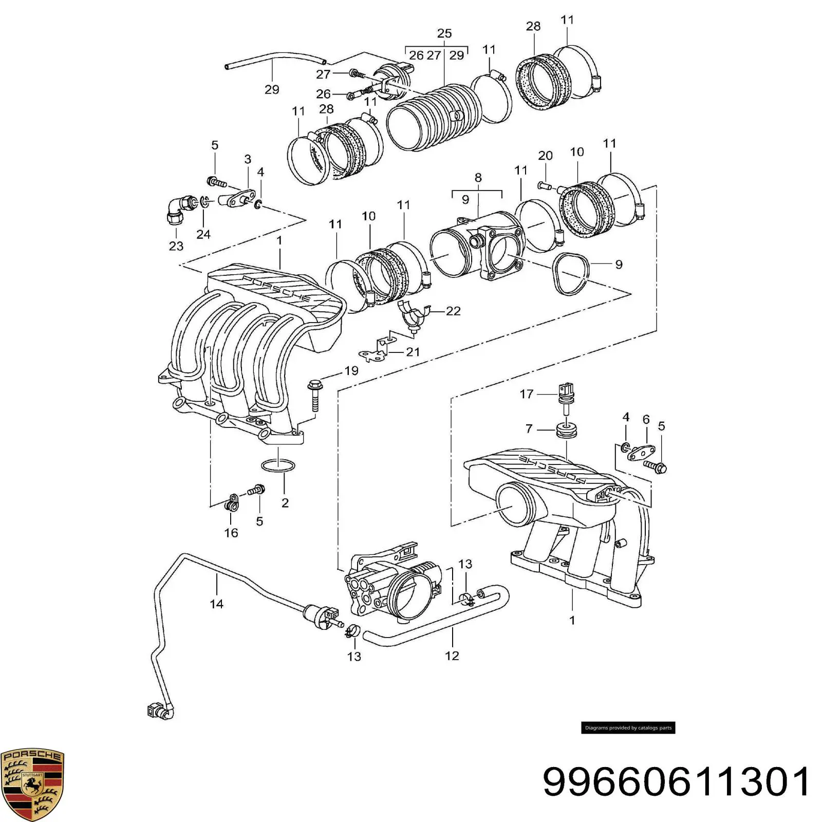 99660611301 Porsche sensor, temperatura del aire de admisión