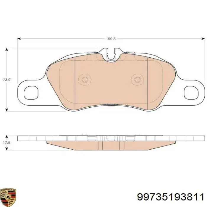 99735193811 Porsche pastillas de freno delanteras