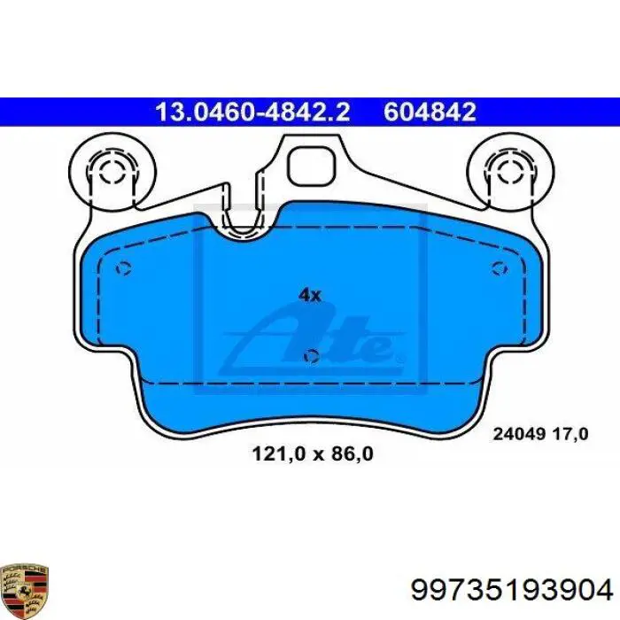 99735193904 Porsche pastillas de freno delanteras