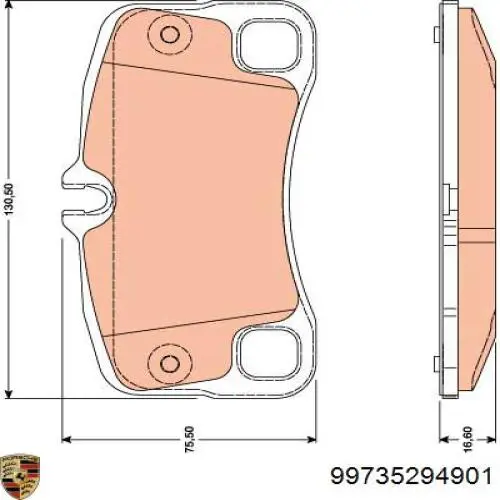 99735294901 Porsche pastillas de freno traseras