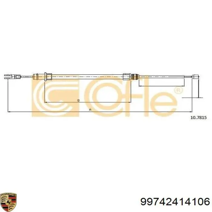 Cable de freno de mano trasero derecho/izquierdo Porsche 911 Targa (997)