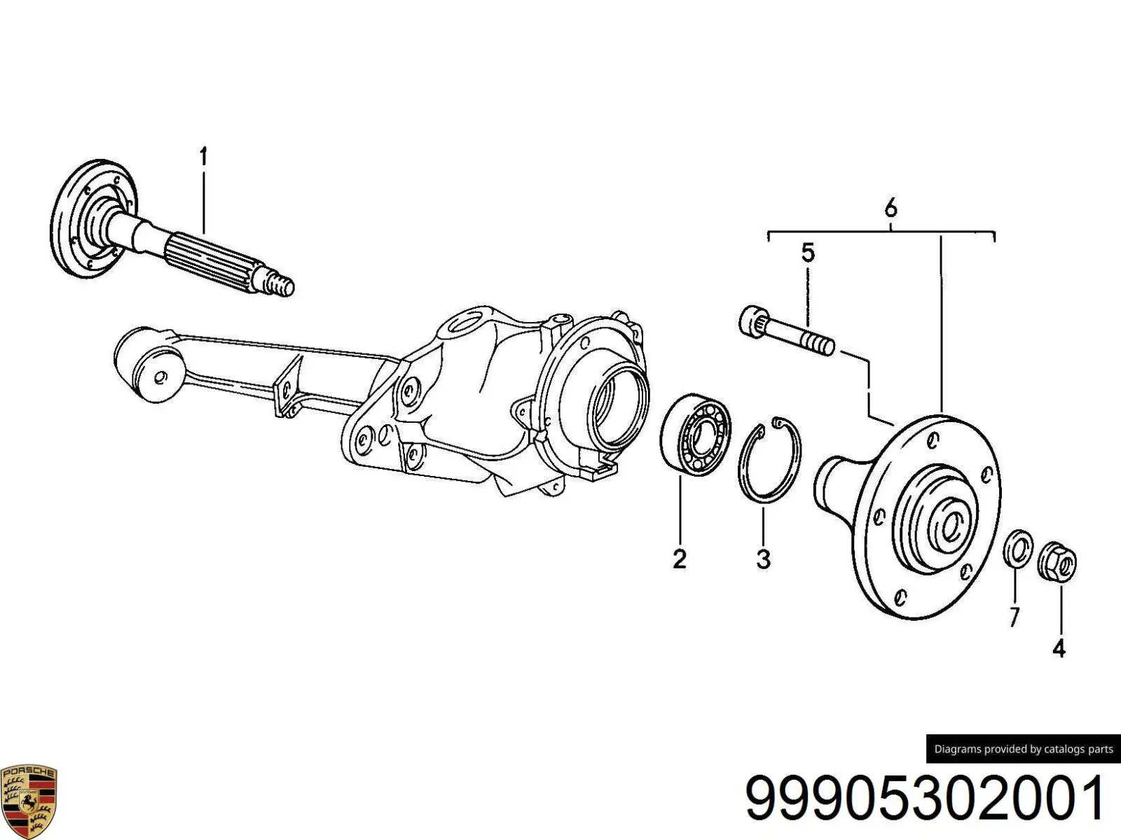 99905302001 Porsche cojinete de rueda trasero