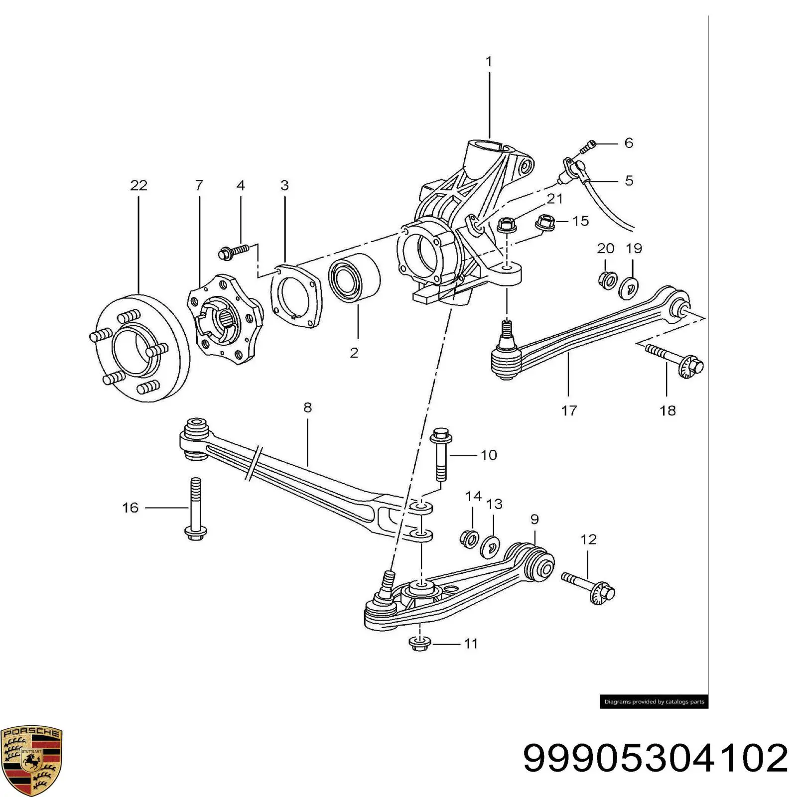 99905304102 Porsche cojinete de rueda delantero