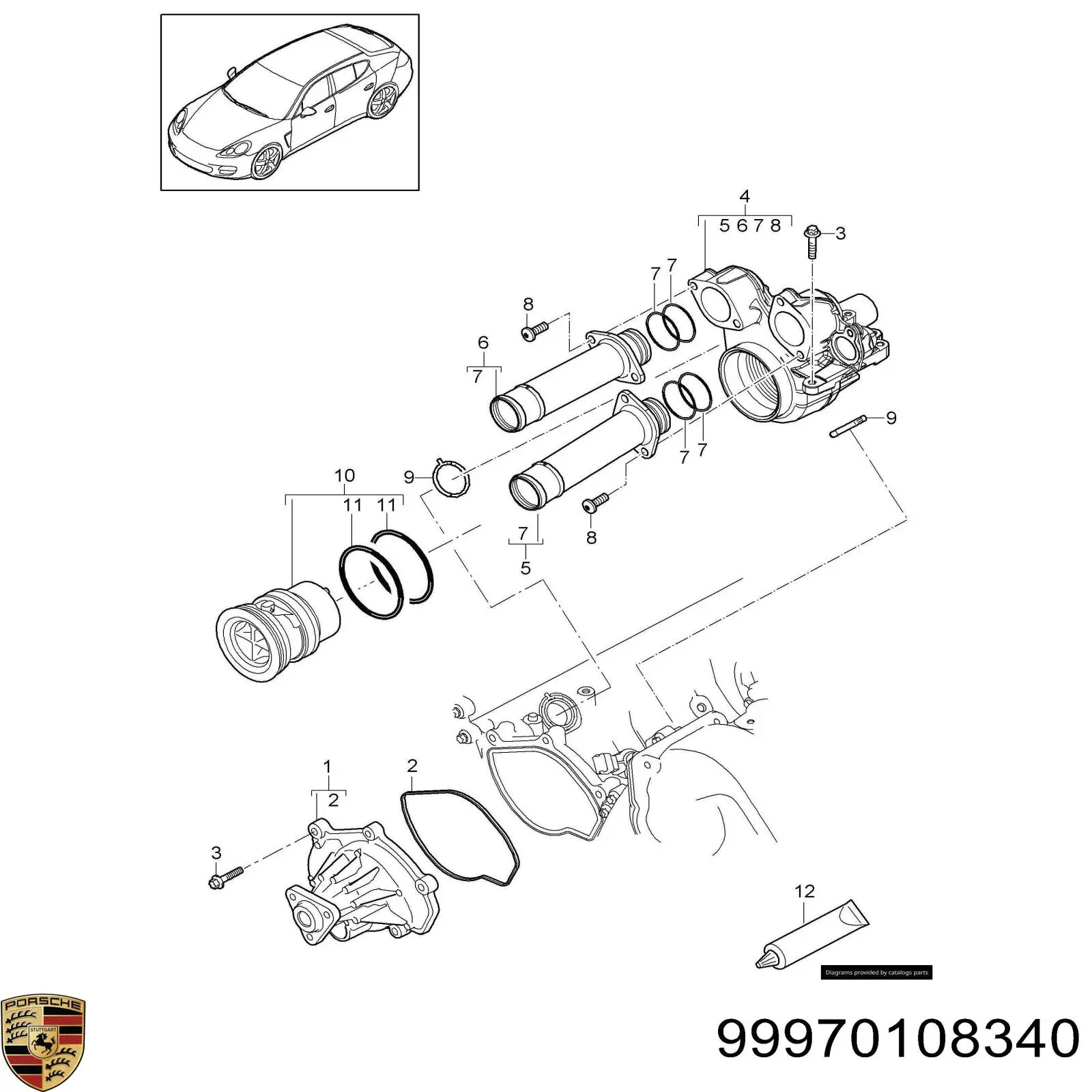 Junta de termostato Porsche 99970108340 precio, desde 14,08 EUR