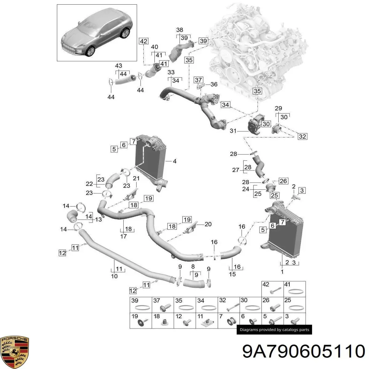 9A790605110 Porsche sensor de presion de carga (inyeccion de aire turbina)