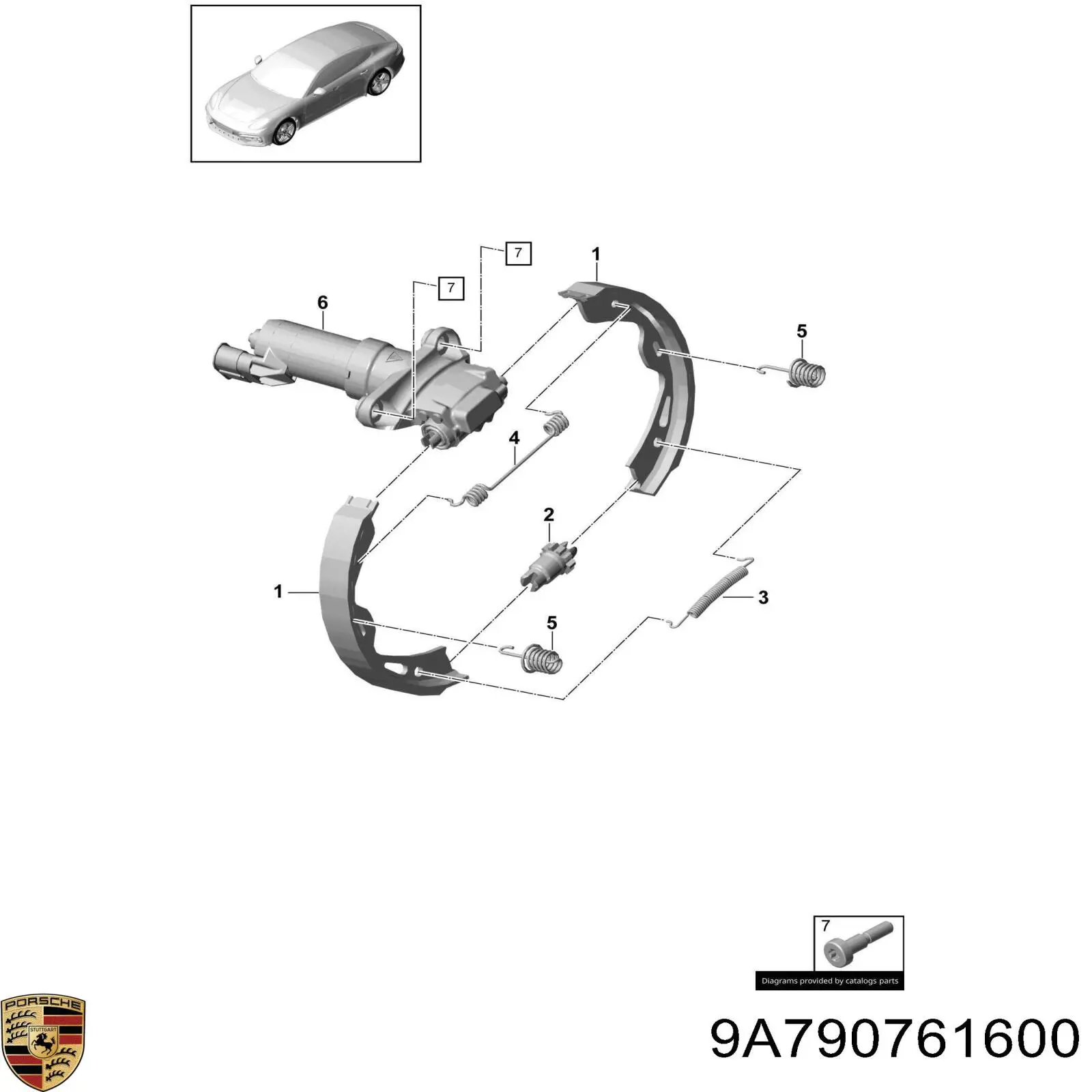 Motor de accionamiento del freno de mano Porsche Panamera SPORT TURISMO (971)