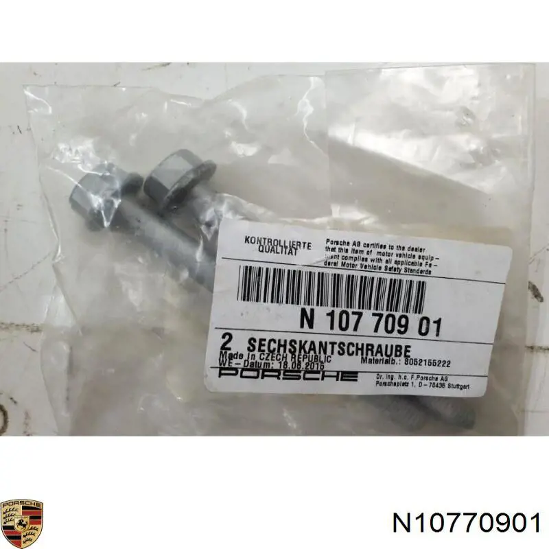 Tornillo de fijación de la rótula de suspensión delantera al muñón Porsche N10770901 precio, desde 4,16 EUR