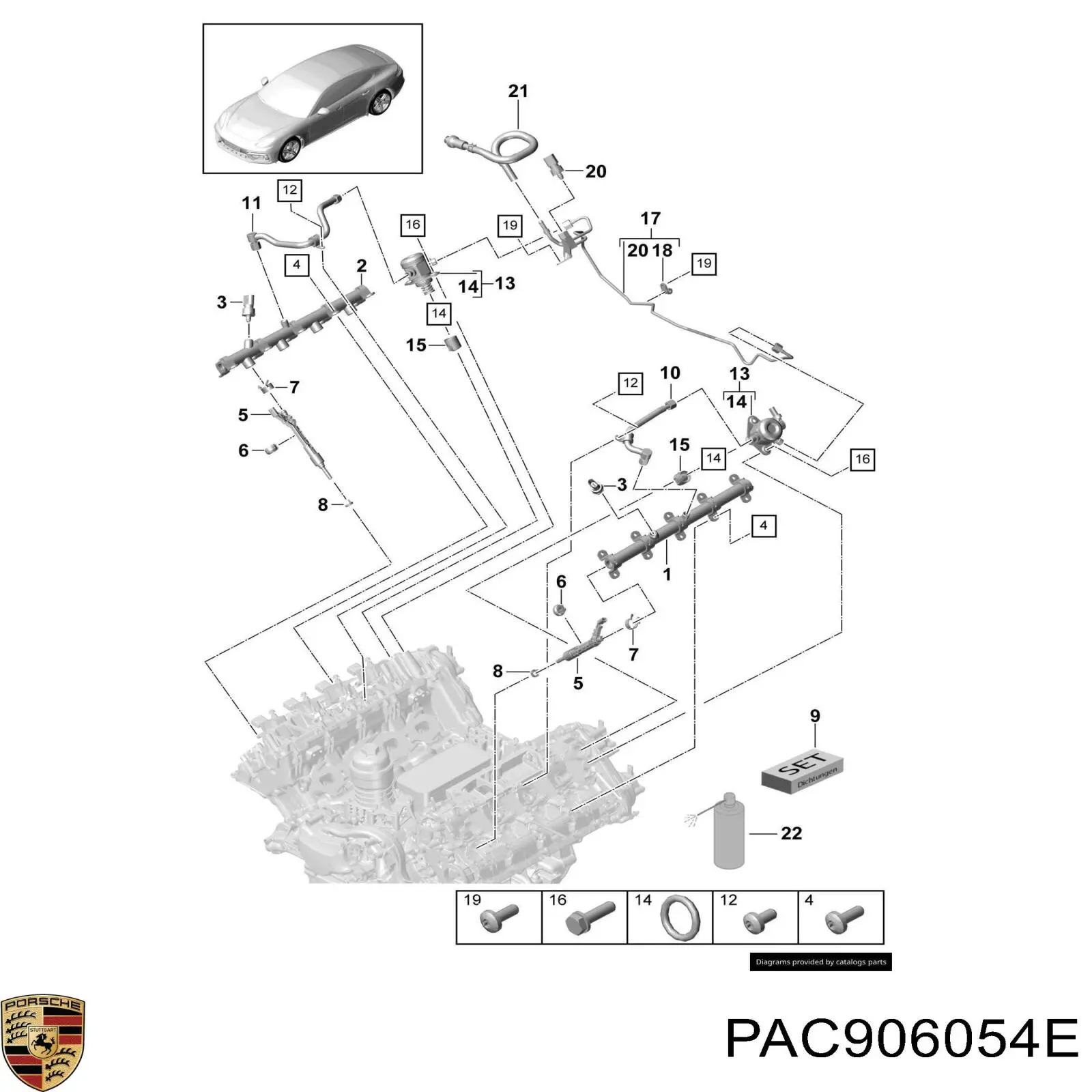 Sensor de presión de combustible Porsche Panamera SPORT TURISMO (971)