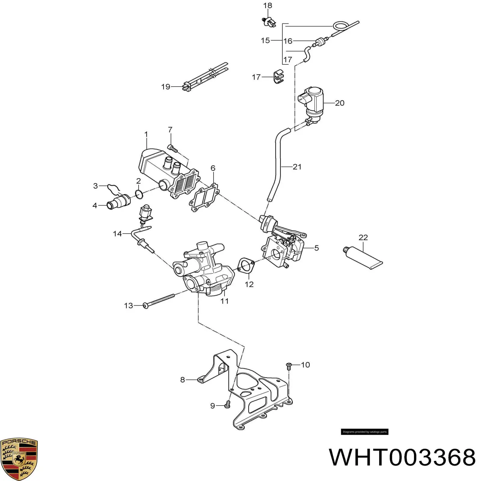 WHT003368 Porsche junta, termostato