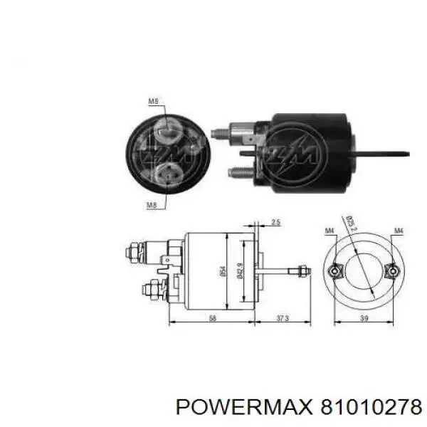 81010278 Power MAX bendix, motor de arranque