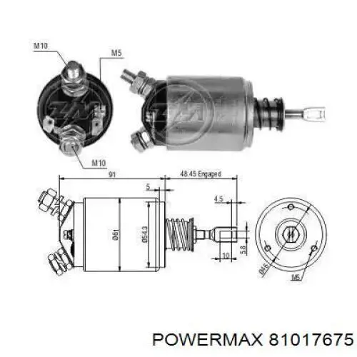 81017675 Power MAX bendix, motor de arranque