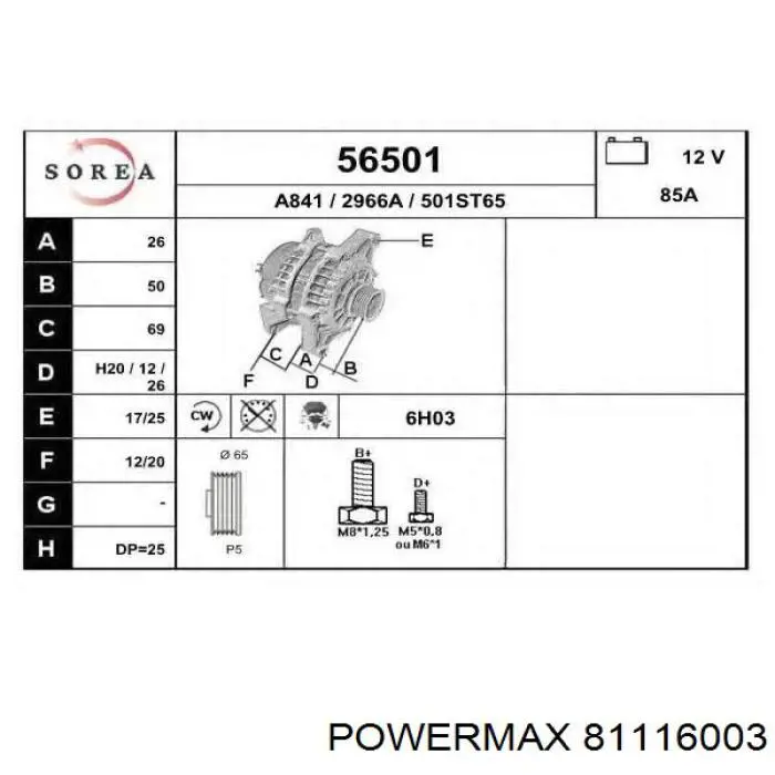 81116003 Power MAX regulador