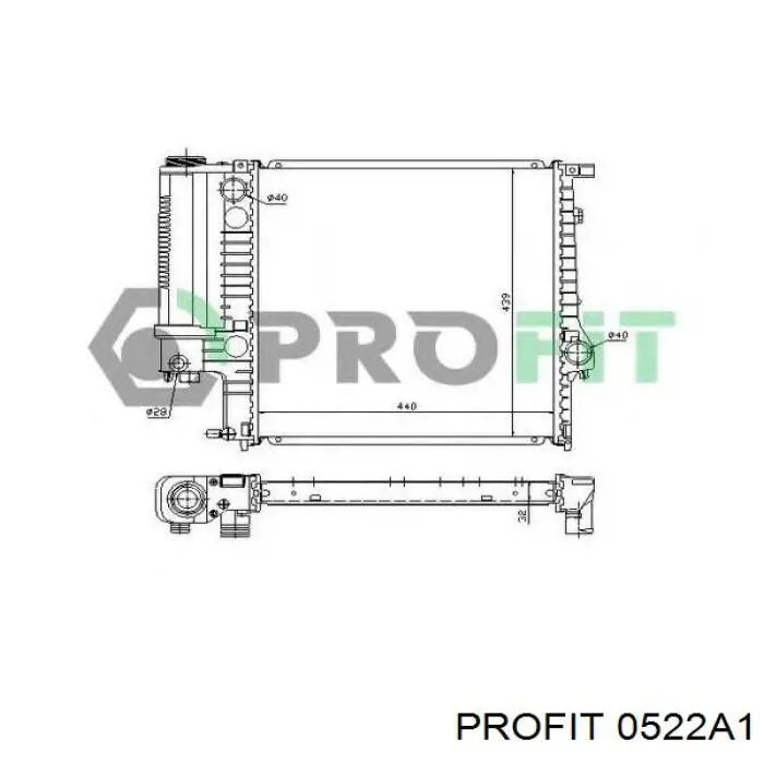 0522A1 Profit radiador refrigeración del motor