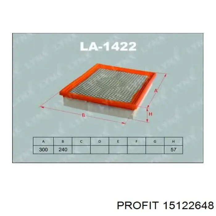 El filtro de aire Profit 15122648 precio, desde 9,65 EUR