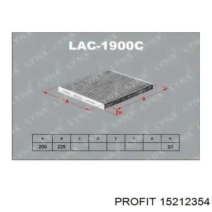 Filtro de cabina Profit 15212354 precio, desde 2,48 EUR