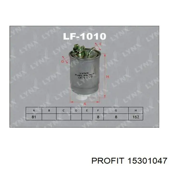 Filtro combustible Profit 15301047 precio, desde 11,18 EUR
