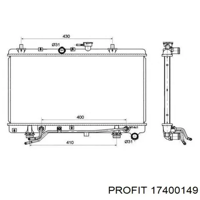 25310FD010 HCC radiador refrigeración del motor