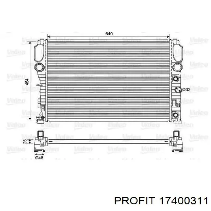 1740-0311 Profit radiador refrigeración del motor