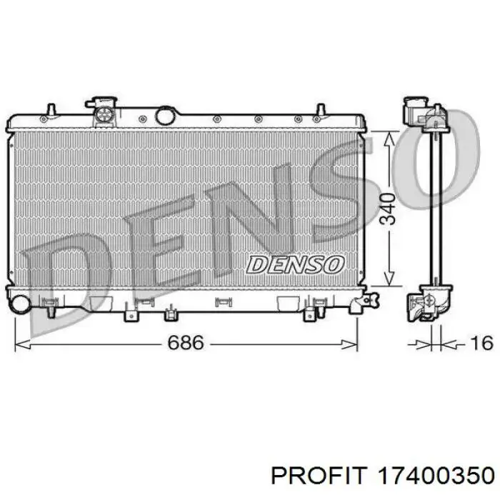 611 910 Hart radiador refrigeración del motor