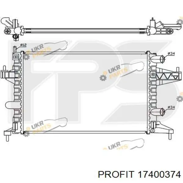 17400374 Profit radiador refrigeración del motor